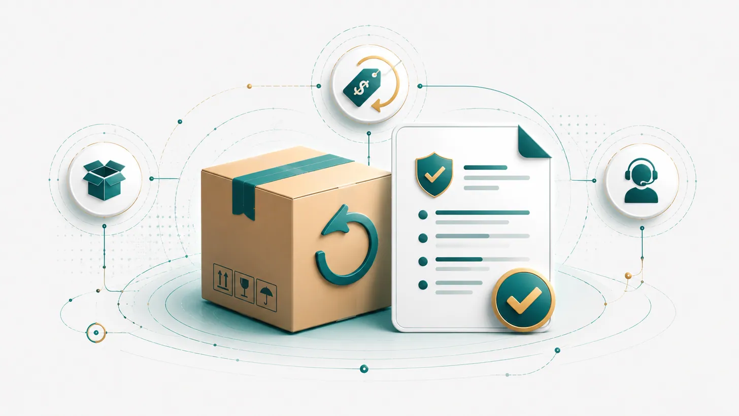 Ecommerce Returns + Refund Policy Guide illustrated overview
