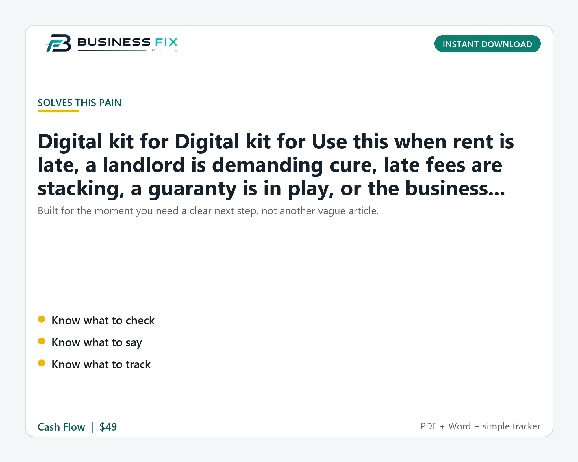 Commercial Rent Demand + Payment Plan Kit product photo