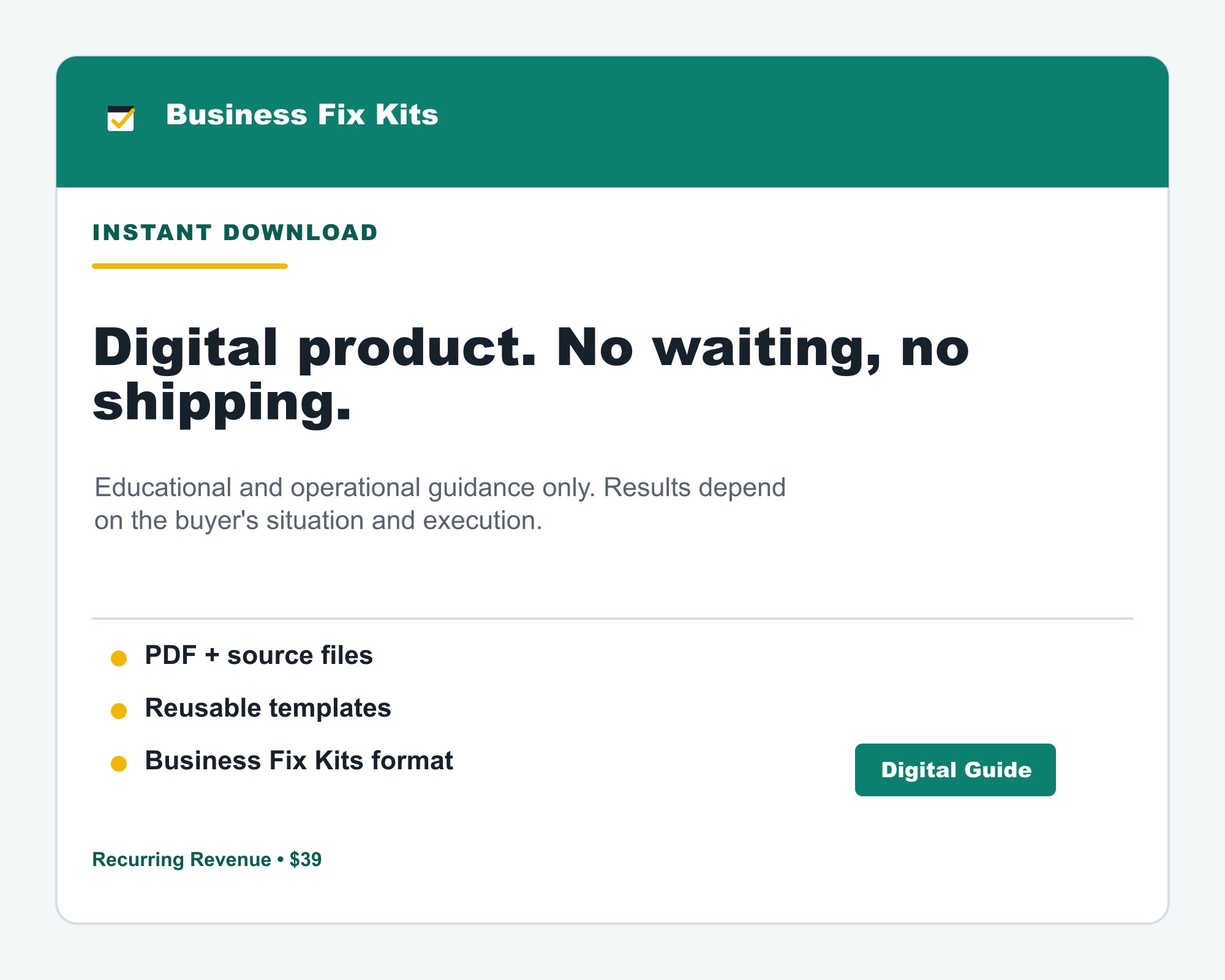 Failed Payment Dunning Recovery Kit product photo