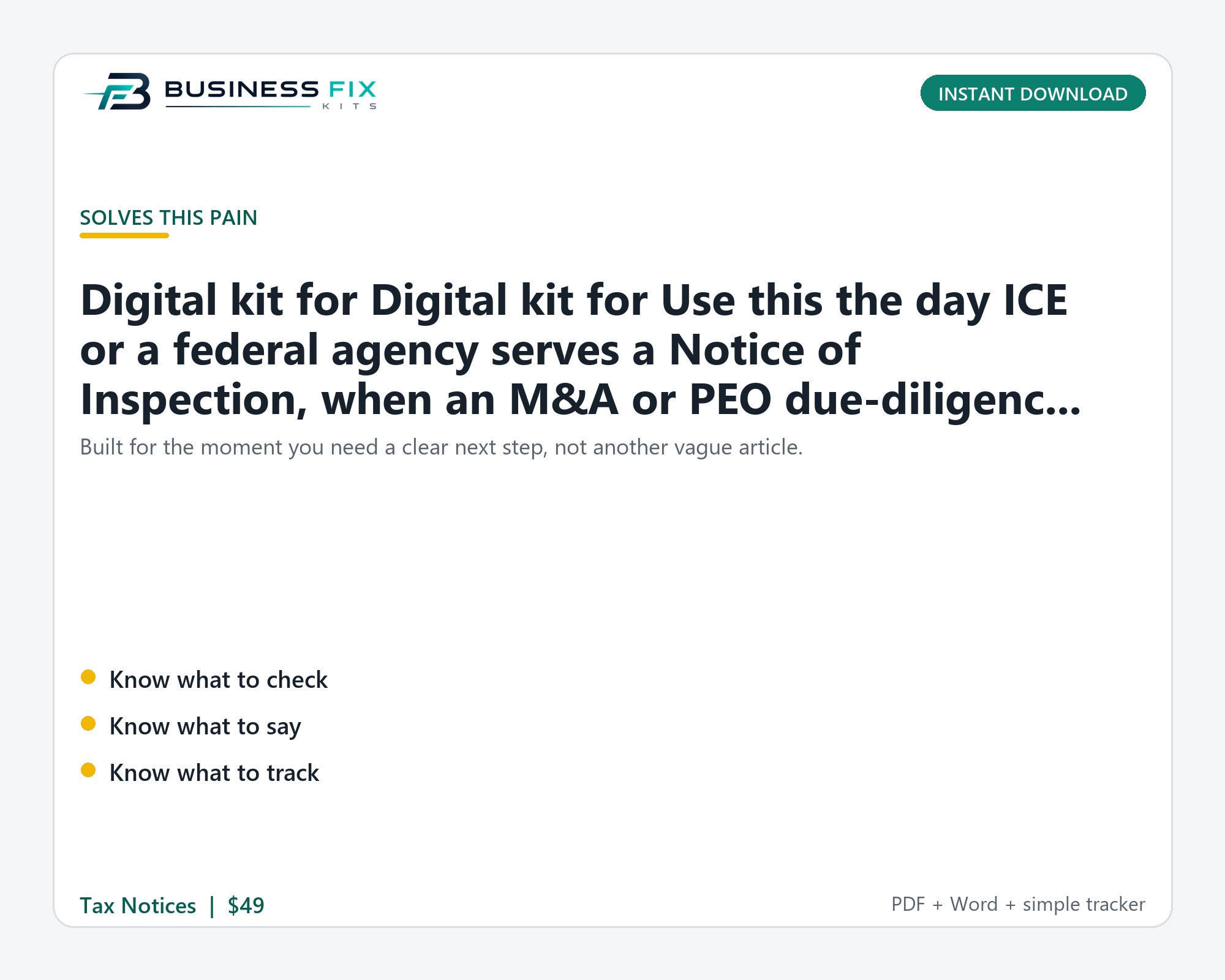 I-9 Audit + Missing Document Cleanup Kit product photo