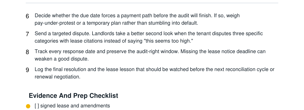 Commercial Rent CAM Reconciliation Dispute Kit real file preview
