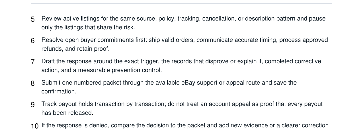 eBay Seller Restriction + Payout Hold Appeal Kit real file preview
