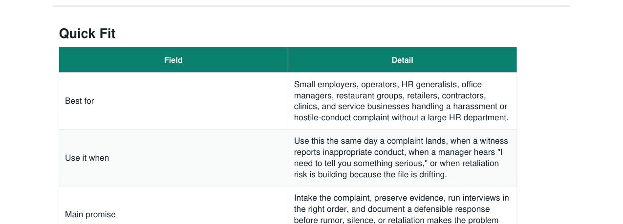 Employee Harassment Complaint Investigation Kit real file preview