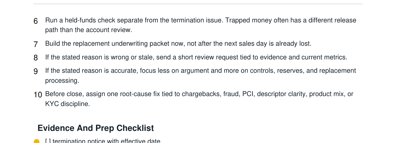 Merchant Account Termination + MATCH List Response Kit real file preview