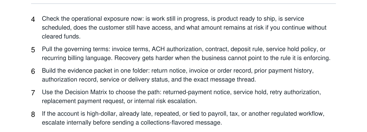 Returned Payment + ACH Recovery Kit real file preview