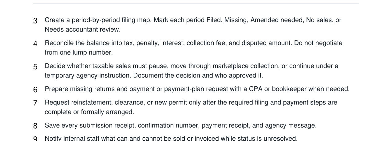 Sales Tax Permit Suspension Reinstatement Kit real file preview